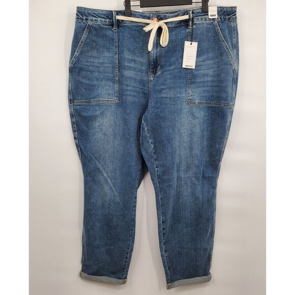 Judy Blue High Waist Jogger Jeans Denim Pants Women Size Plus 24W NWT Dark Wash - Picture 1 of 16